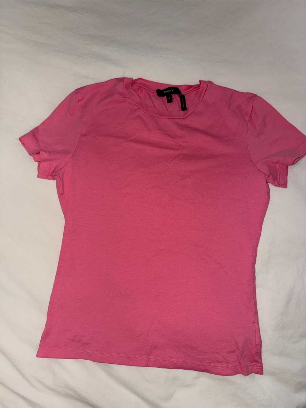 Theory Pink Crewneck Short-Sleeve Tee
